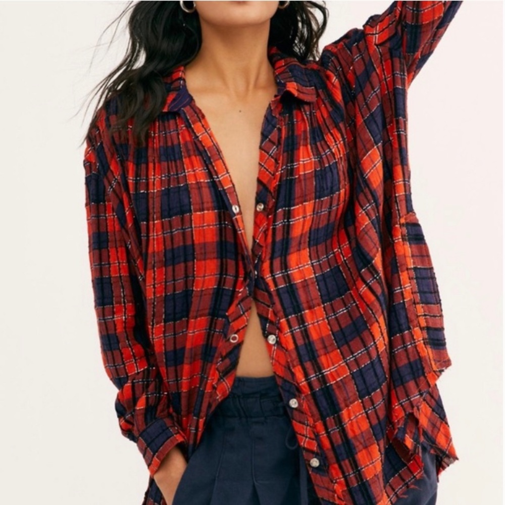 Free People Lela Plaid Tunic